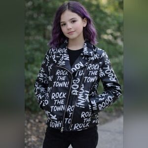 Disney D-Signed Girls Faux Leather Rock the Town Desendants 3 Jacket Size XL